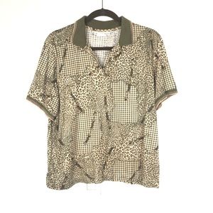 Bette & court women’s polo leopard multi print BE-16